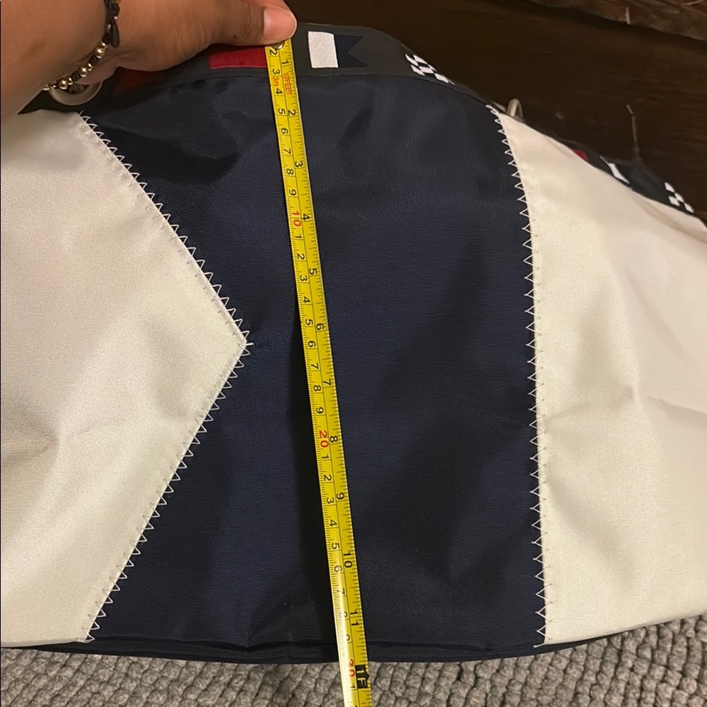 L.L. Bean Blue and White Nautical Tote Bag - Picture 8 of 12